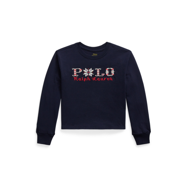 Katoenen longsleeve met logo