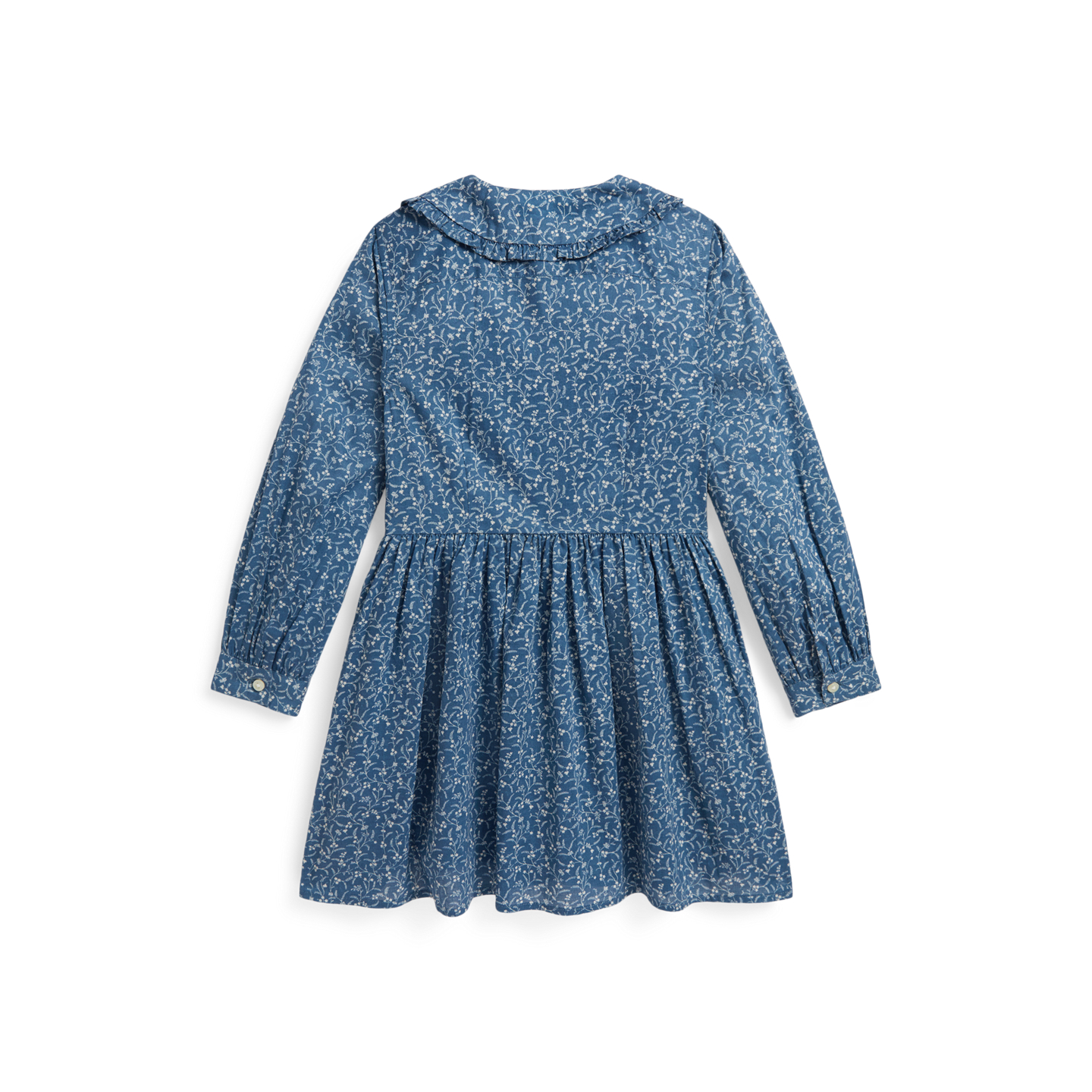 Детское платье Ralph Lauren Floral Cotton Shirtdress, цвет: С принтом синий — фото 1