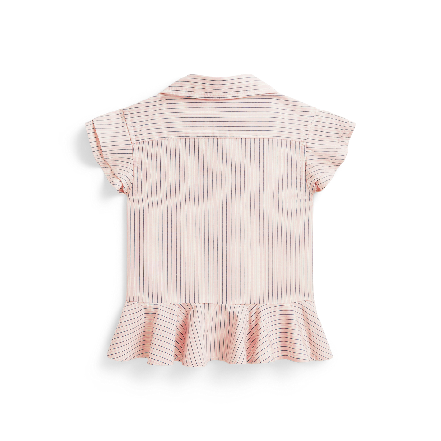 Детская рубашка Ralph Lauren Striped Cotton Peplum, цвет: Розовый тёмно-синий разноцветный — фото 1