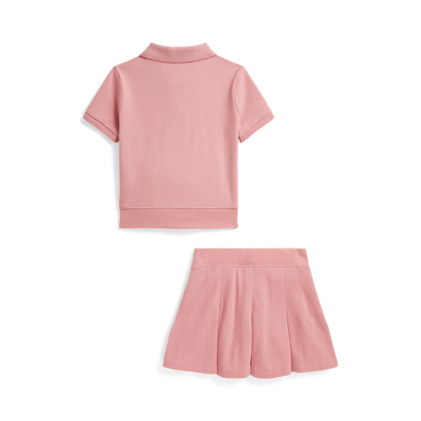 Adirondack Rose Stretch Mesh Boxy Polo Shirt & Skort Girls 1.5-6.5 Years 2