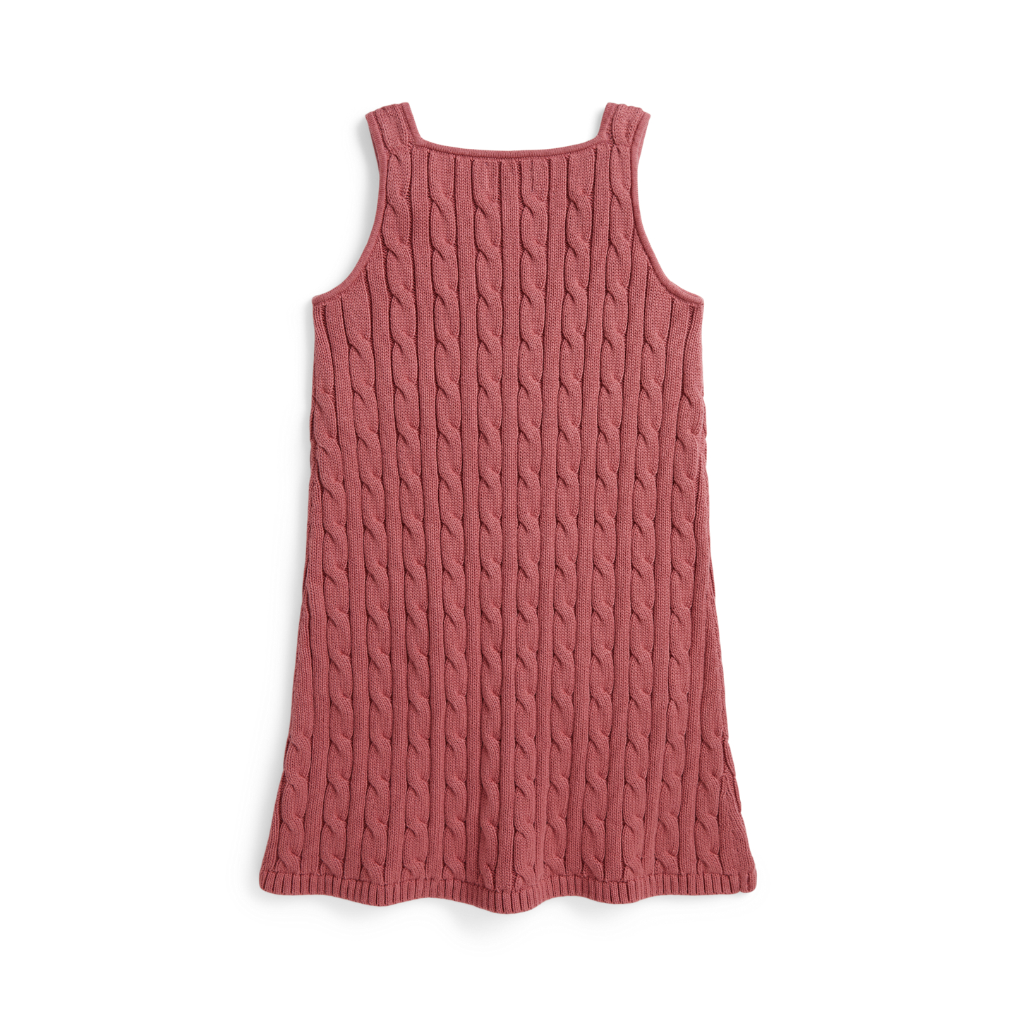 Детское платье Ralph Lauren Cable-Knit Cotton Sweater Dress, цвет: Холщовый розовый — фото 1