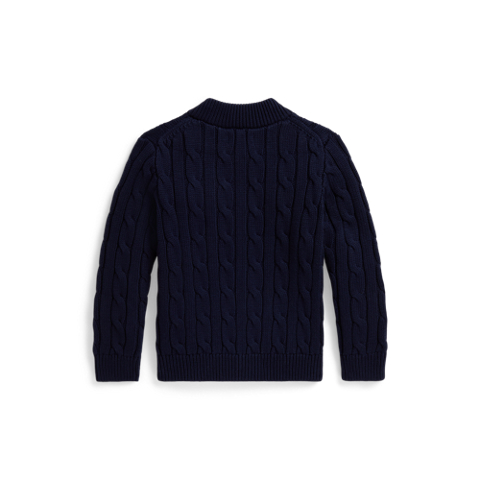 Ralph Lauren Embroidered Crest Cable Cotton Sweater