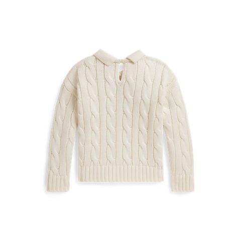 Ralph Lauren Cable-Knit Letterman Cotton Sweater