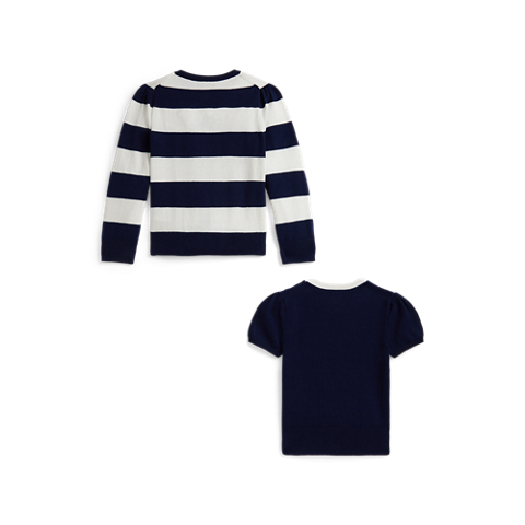 Ralph Lauren Cotton Sweater & Striped Cardigan Set