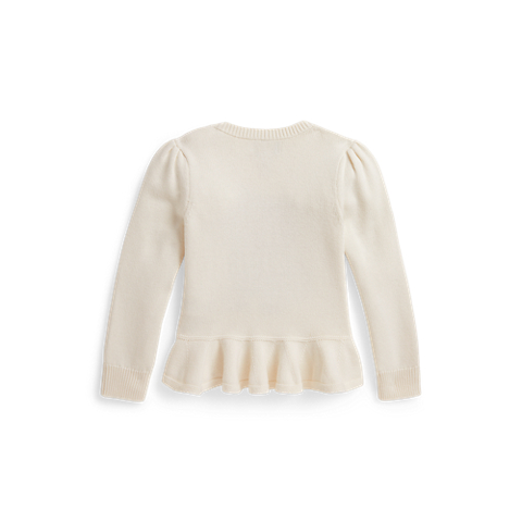 Ralph Lauren Dog-Motif Peplum Sweater