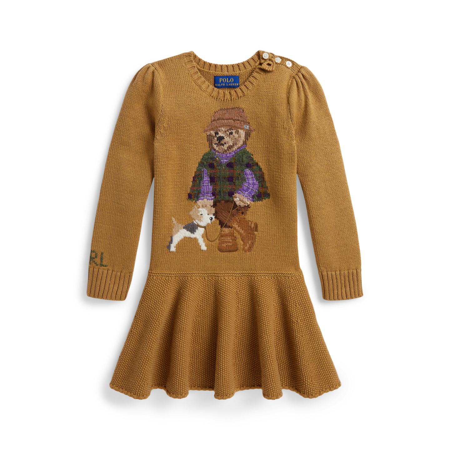 Платье Ralph Lauren Polo Bear Sweater Dress, цвет: Рыжевато-коричневый — фото 6