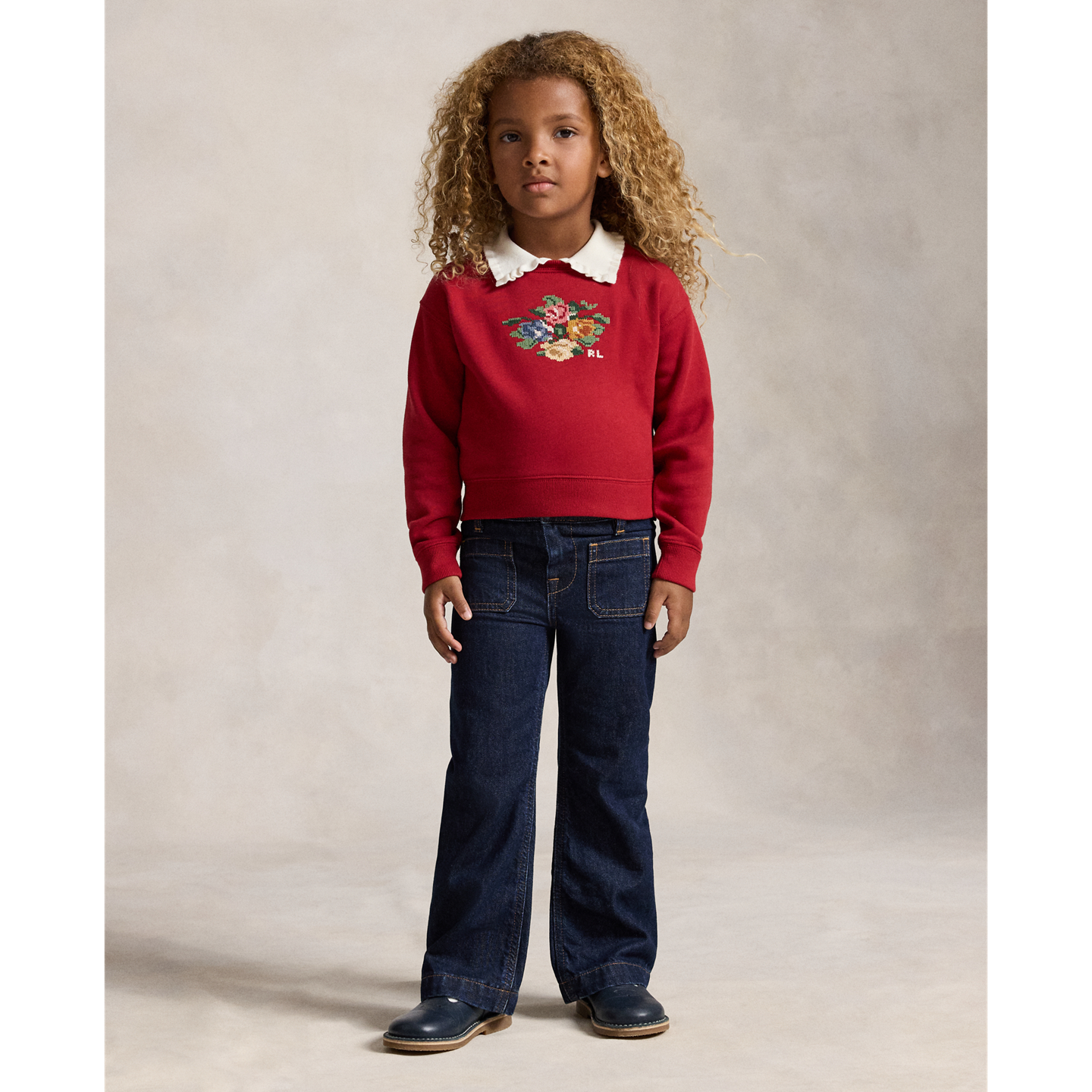 Детские джинсы Ralph Lauren Logo Flared Denim, цвет: Варёный — фото 4