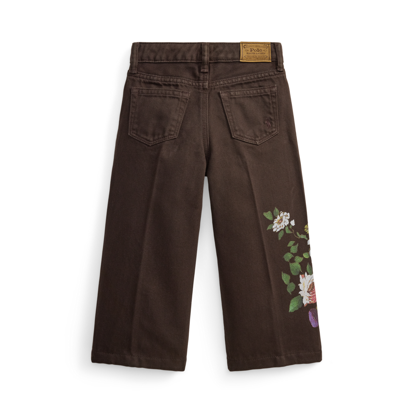 Детские джинсы Ralph Lauren Floral Cropped Wide-Leg, цвет: Варёный — фото 1