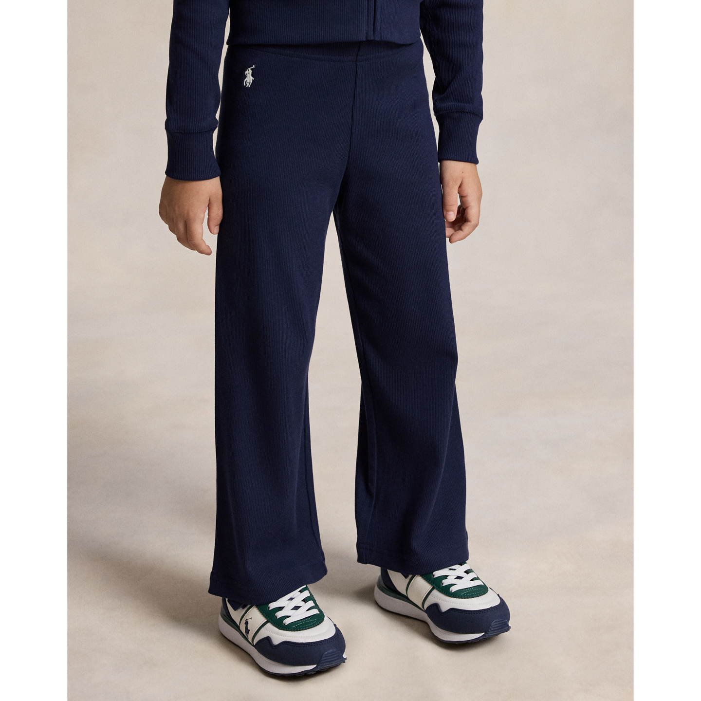 Детские брюки Ralph Lauren Ribbed Wide-Leg, цвет: Тёмно-синий — фото 2