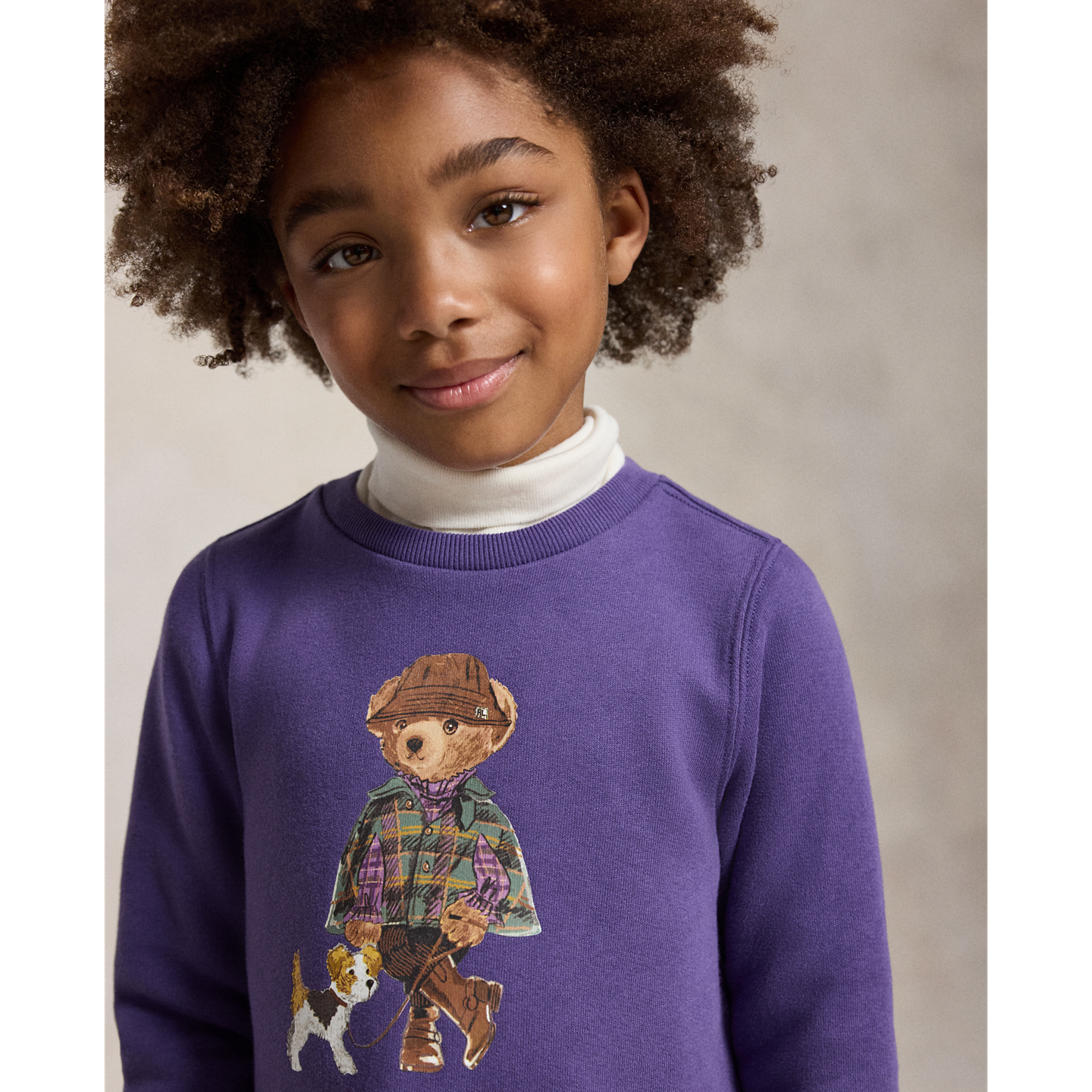 Детское платье Ralph Lauren Polo Bear Fleece Long-Sleeve Dress, цвет: Фиолетовый — фото 3