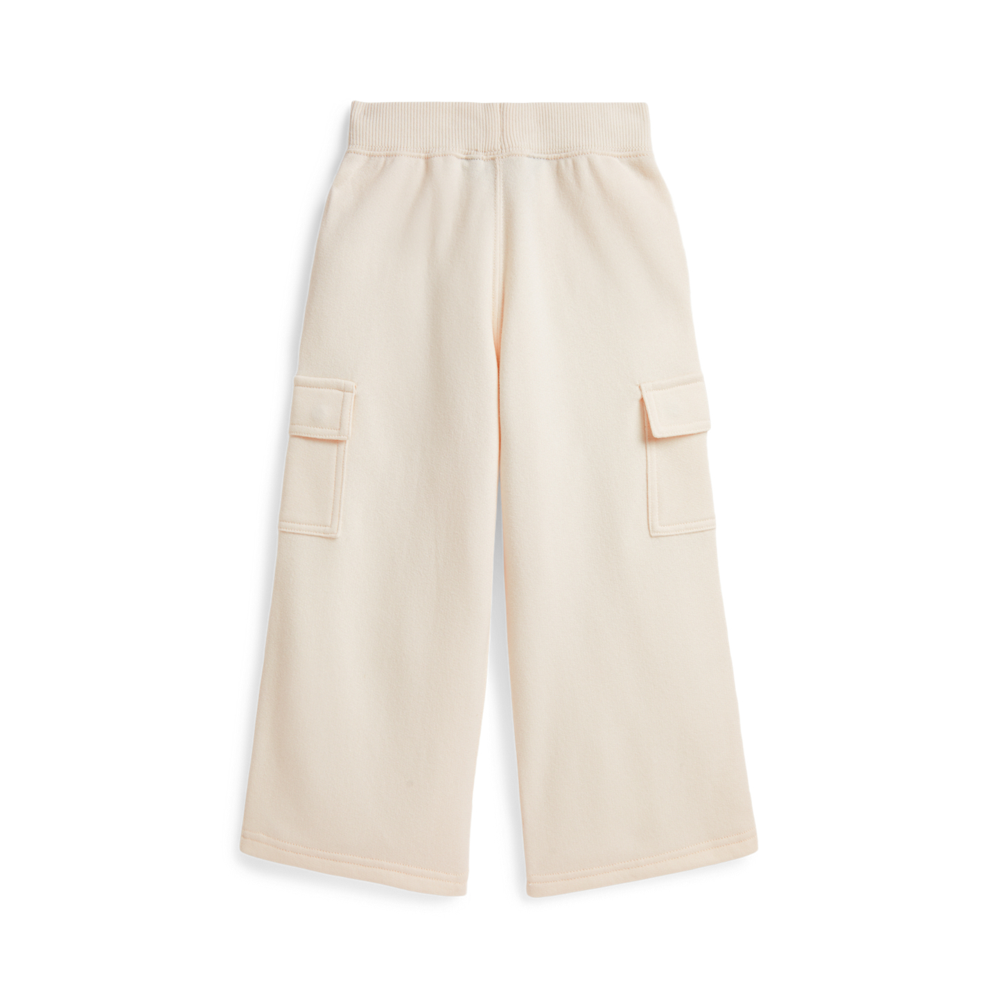 Детские брюки Ralph Lauren Fleece Wide-Leg Cargo Sweatpant, цвет: Кремовый — фото 1