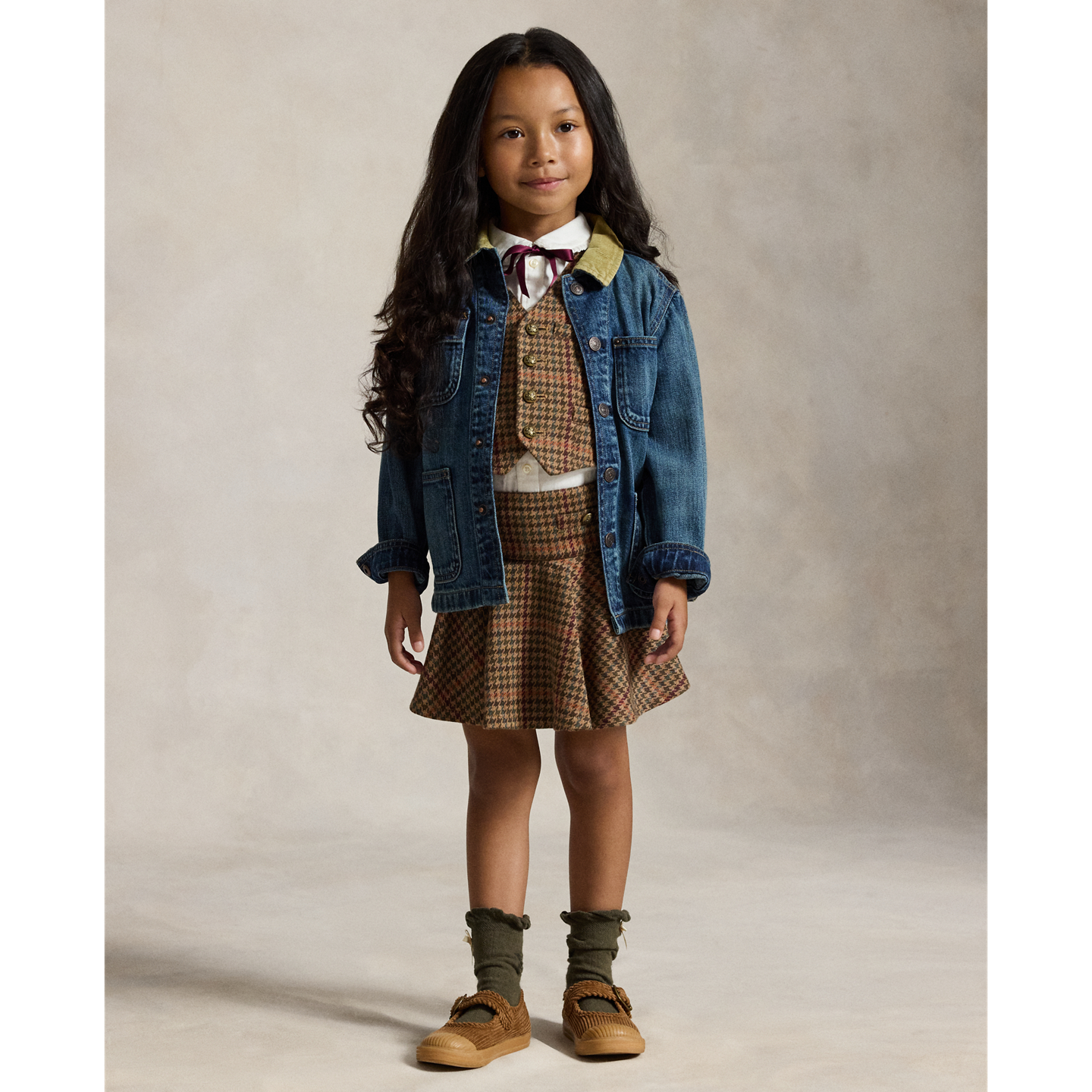 Детская юбка-шорты Ralph Lauren Plaid Double-Knit Skort, цвет: Tweed — фото 4