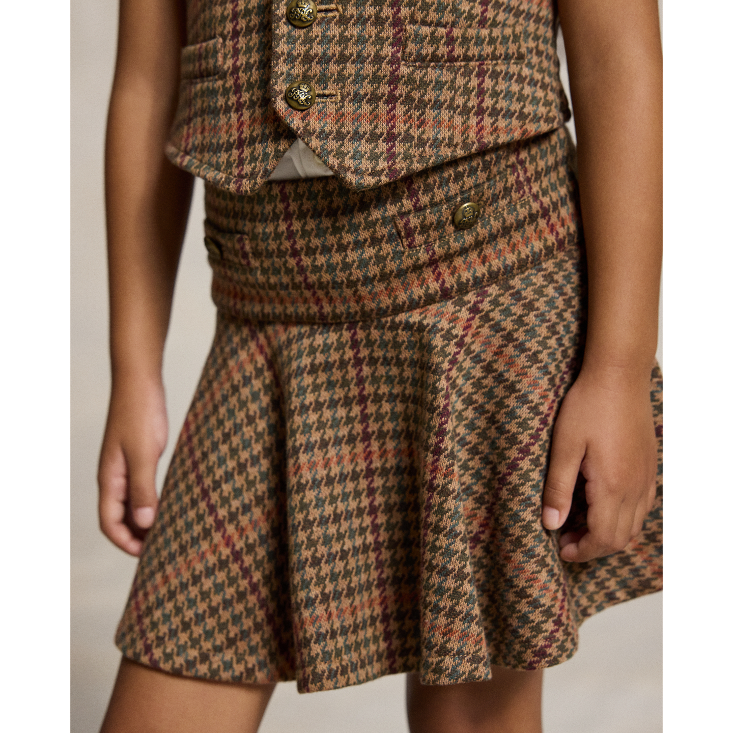 Детская юбка-шорты Ralph Lauren Plaid Double-Knit Skort, цвет: Tweed — фото 3