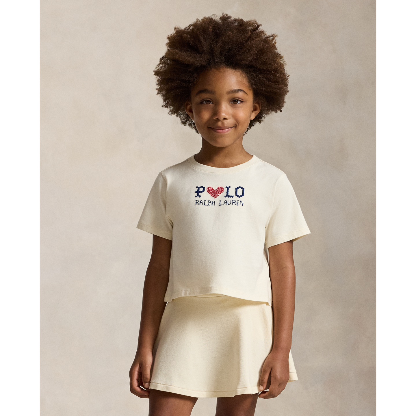 Детская футболка Ralph Lauren Logo Cotton Jersey, цвет: Кремовый — фото 4