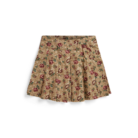 Ralph Lauren Floral Pleated Cotton Poplin Skirt