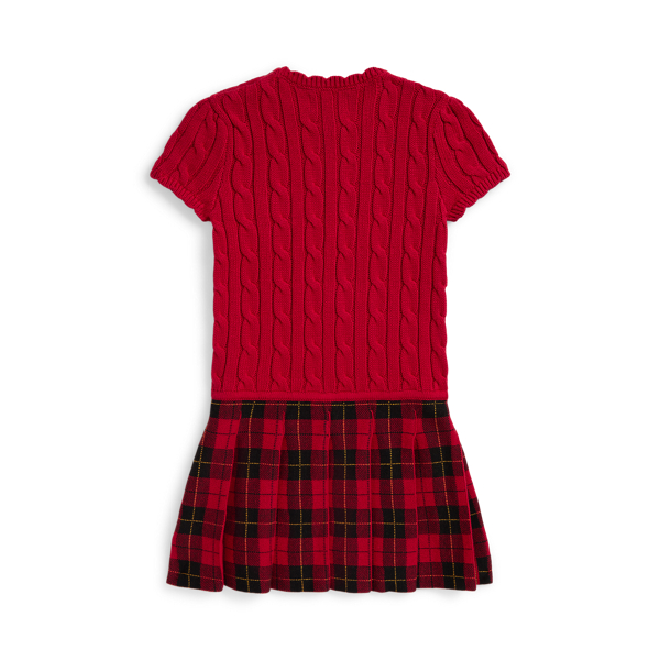 Abito in maglia con gonna scozzese