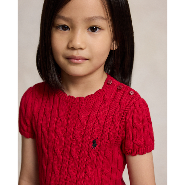 Robe-pull en coton avec jupe &eacute;cossaise