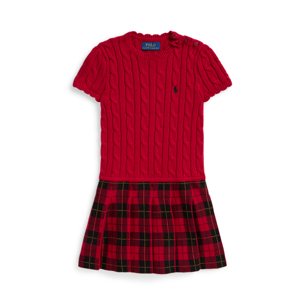 Abito in maglia con gonna scozzese