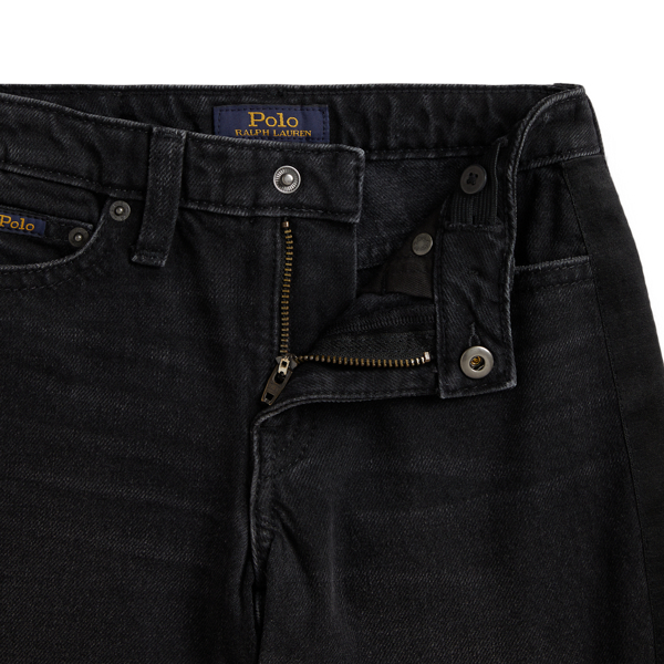 Curved Tapered Cotton Denim Jean