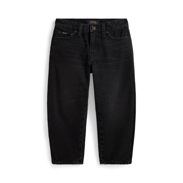 Curved Tapered Cotton Denim Jean