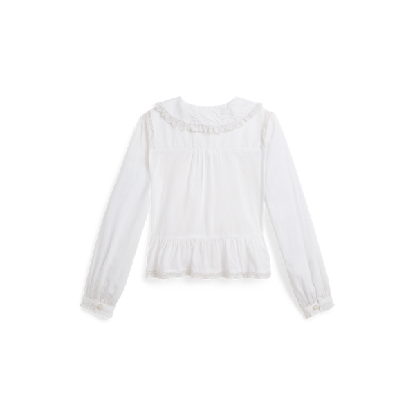 Lace-Trim Cotton Top