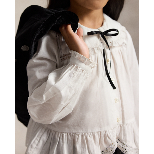 Lace-Trim Cotton Top