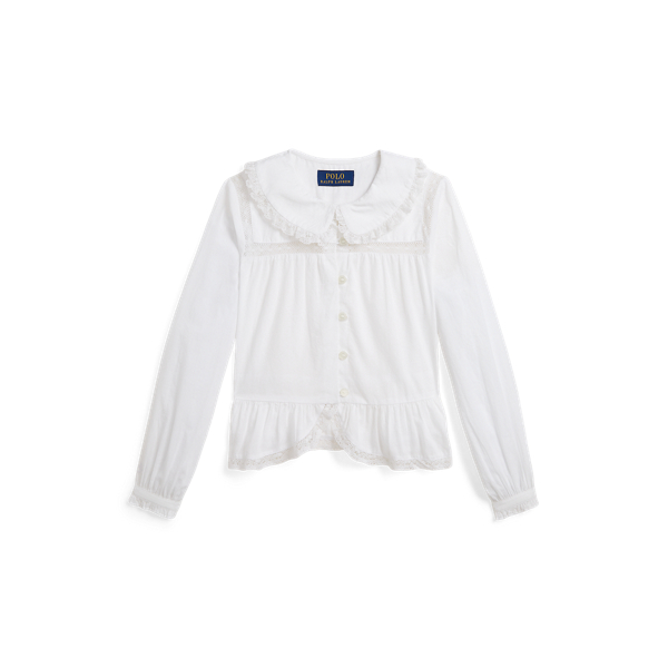 Lace-Trim Cotton Top