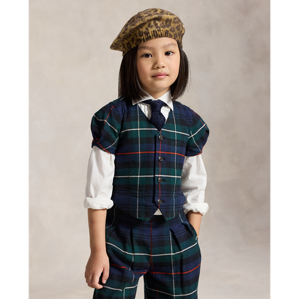 Plaid Cotton Top & Wide-Leg Pant