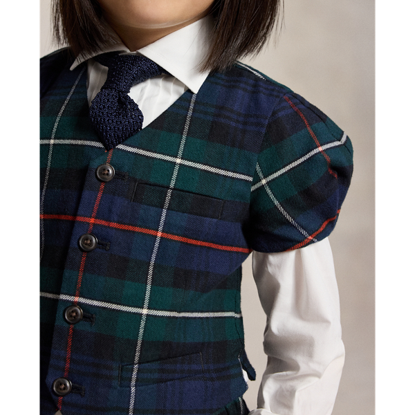 Plaid Cotton Top & Wide-Leg Pant