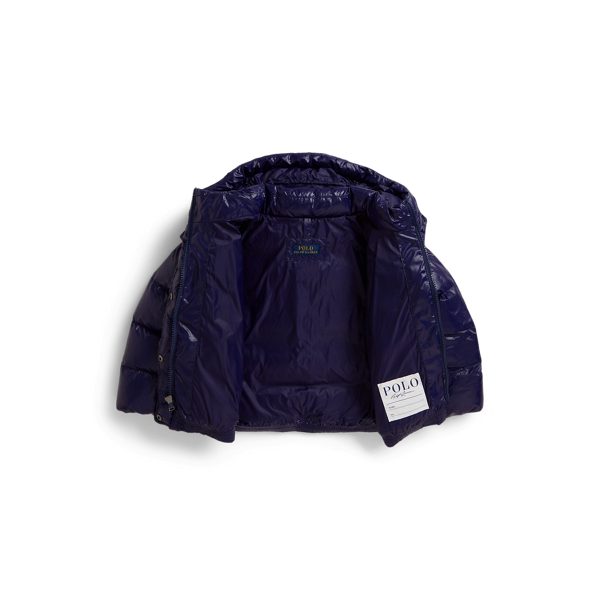 Newport Navy Glossy Down Hooded Jacket Girls 1.5-6.5 Years 4
