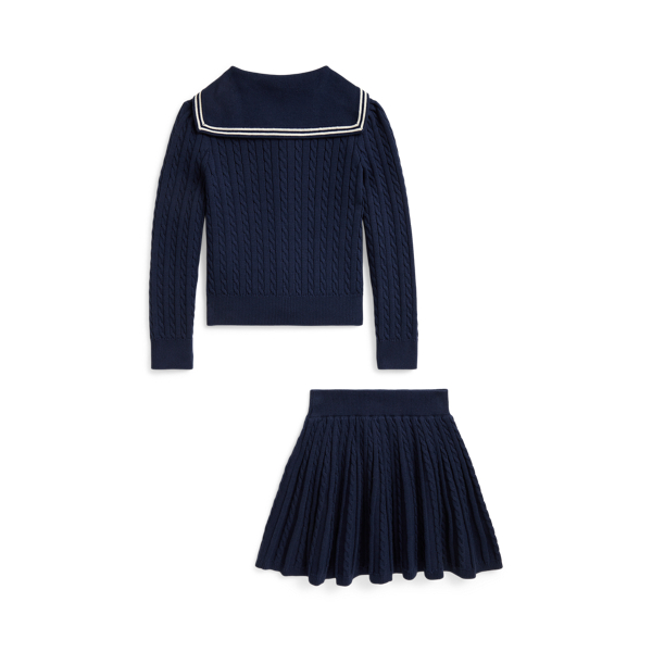 Cotton Mariner Cardigan & Skirt