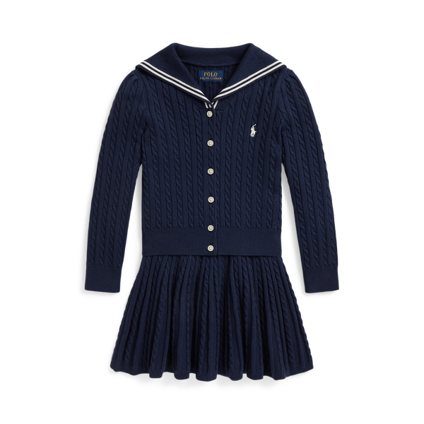 Cotton Mariner Cardigan & Skirt