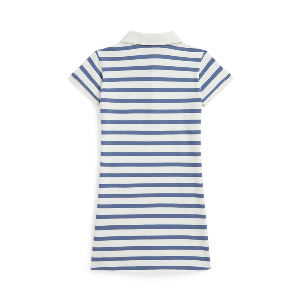 Striped Stretch Mesh Polo Dress