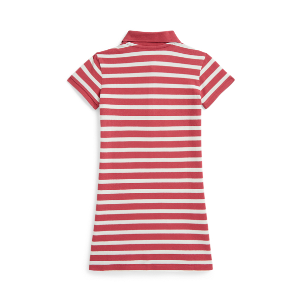 Striped Stretch Mesh Polo Dress