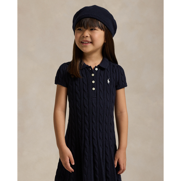 Polo-Pulloverkleid mit Zopfmuster Girls 1.5-6.5 Years in RL-Navy/Creme 4