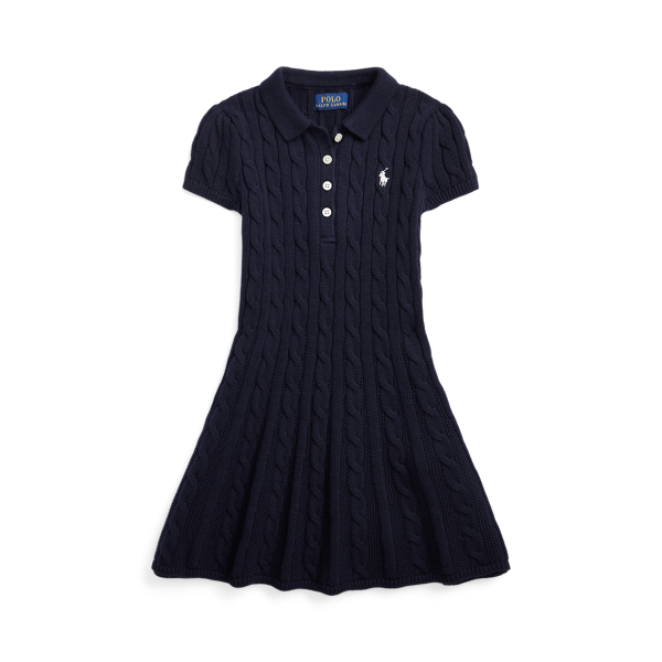 Polo-Pulloverkleid mit Zopfmuster Girls 1.5-6.5 Years in RL-Navy/Creme 2
