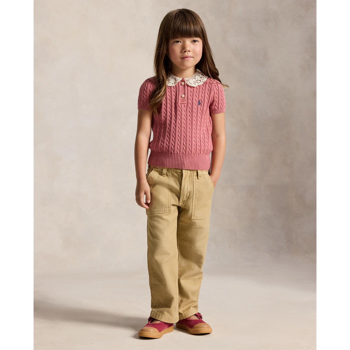 Детские брюки Ralph Lauren Cotton Sateen Ricky Pant, цвет: Хаки — фото 5