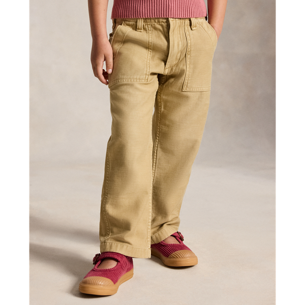 Khaki Cotton Sateen Ricky Trouser Girls 1.5-6.5 Years 4
