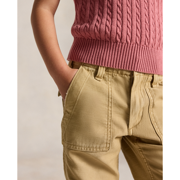 Khaki Cotton Sateen Ricky Trouser Girls 1.5-6.5 Years 5
