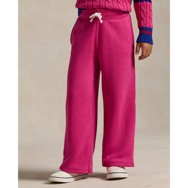 Fleece-Jogginghose mit weitem Bein Girls 1.5-6.5 Years in College-Pink/Navy 4