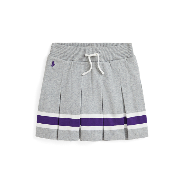 Striped Pleated Cotton Jersey Skort