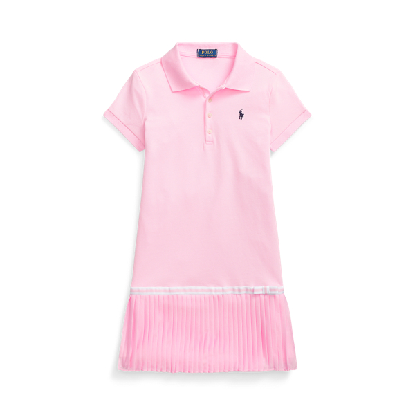 Pleated Mesh Polo Dress Girls 7-14 Years 1