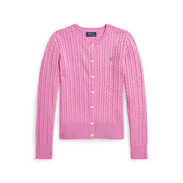Baumwollcardigan mit Zopfmuster