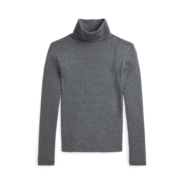 Ribbed Cotton-Blend Turtleneck