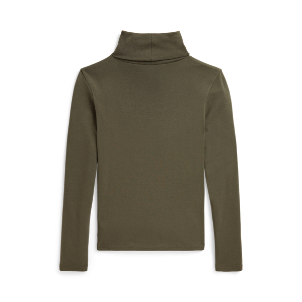 Cruise Olive Ribbed Cotton-Blend Turtleneck Girls 7-16 2