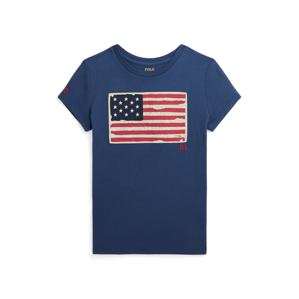Flag Cotton Jersey T-Shirt Girls 7-14 Years 1