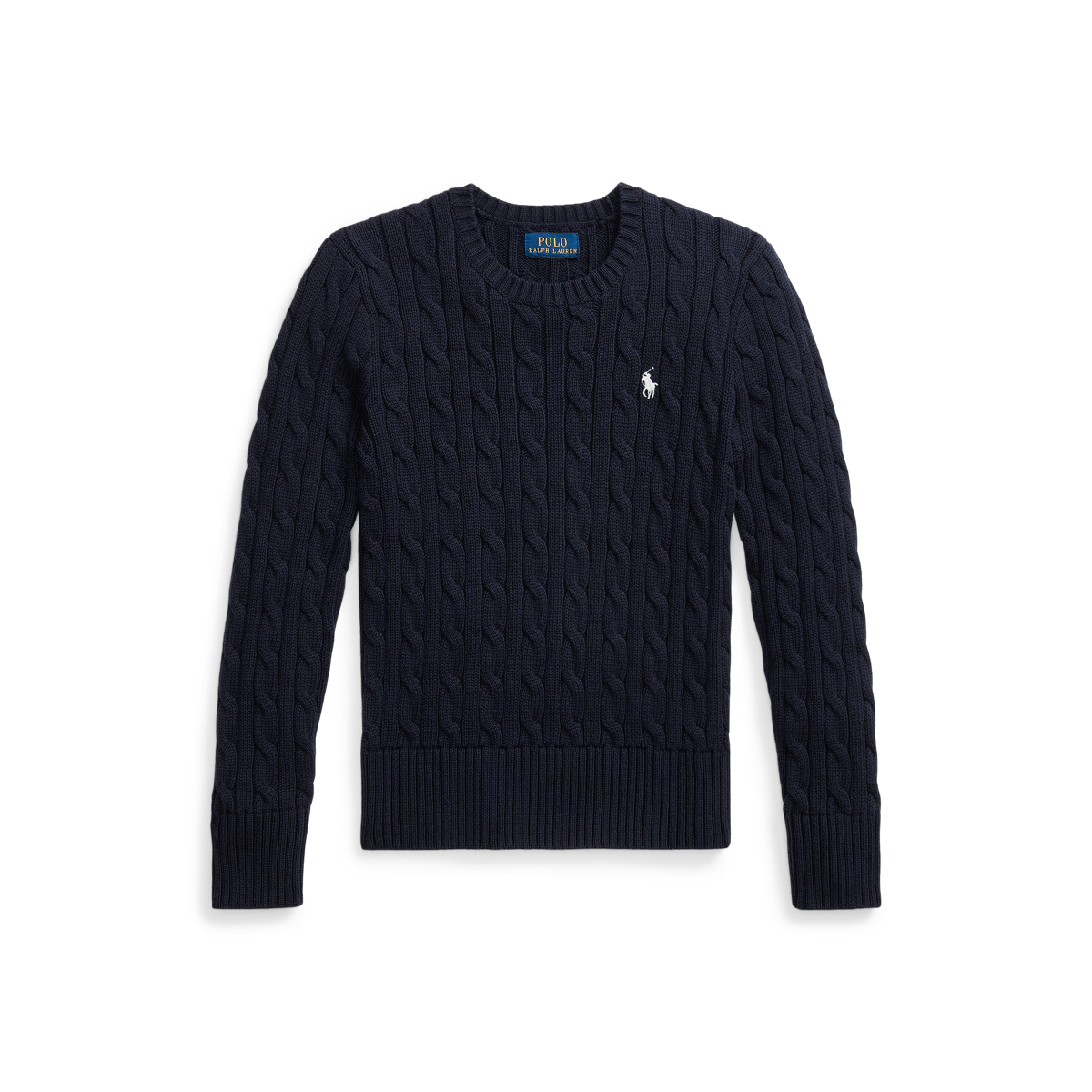 ★★POLO RALPH LAUREN★★ Cable knit wool cotton sweater gre Cable-knit cotton sweater in grey - Polo Ralph Lauren Kids