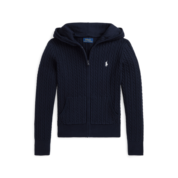 Mini-Cable Cotton Full-Zip Hoodie