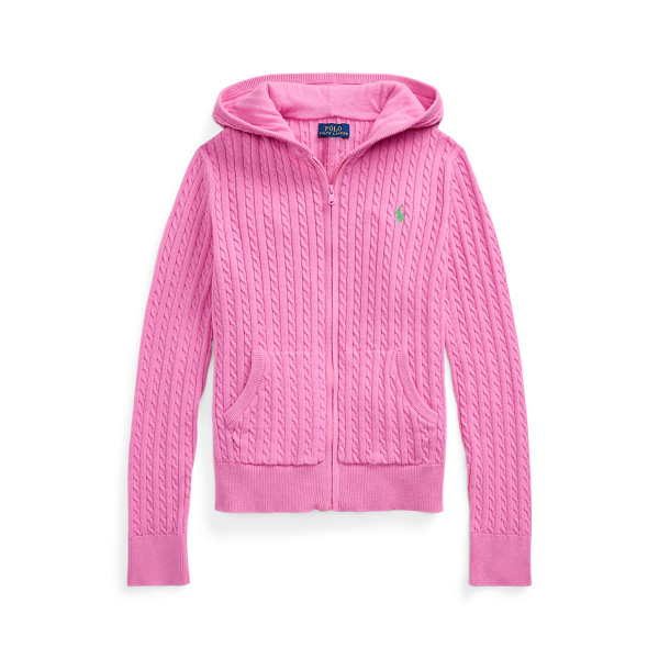 Mini-Cable Cotton Full-Zip Hoodie