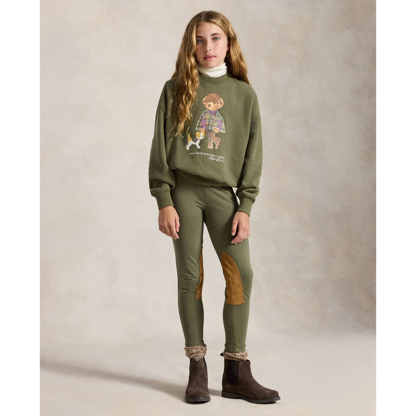 Леггинсы Ralph Lauren Equestrian-Inspired Jersey Legging, цвет: Оливковый — фото 4
